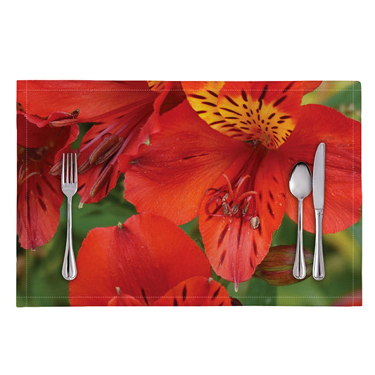Red Alstroemeria Print Placemat