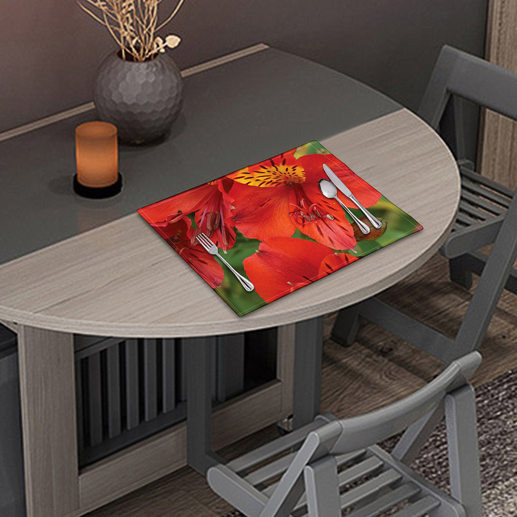 Red Alstroemeria Print Placemat