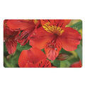 Red Alstroemeria Print Polyester Doormat