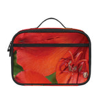 Red Alstroemeria Print Portable Lunch Bag