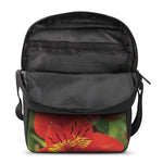 Red Alstroemeria Print Rectangular Crossbody Bag