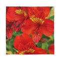 Red Alstroemeria Print Silk Bandana