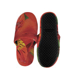 Red Alstroemeria Print Slippers