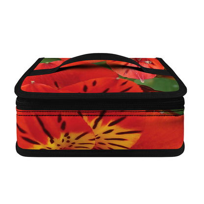 Red Alstroemeria Print Small Lunch Bag