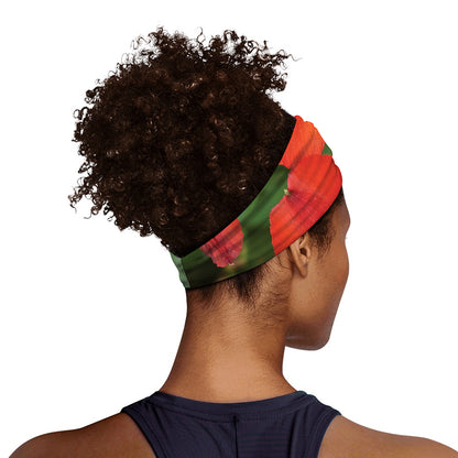 Red Alstroemeria Print Sports Headband