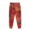 Red Alstroemeria Print Sweatpants