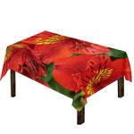 Red Alstroemeria Print Tablecloth