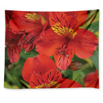 Red Alstroemeria Print Tapestry