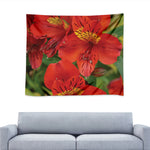 Red Alstroemeria Print Tapestry