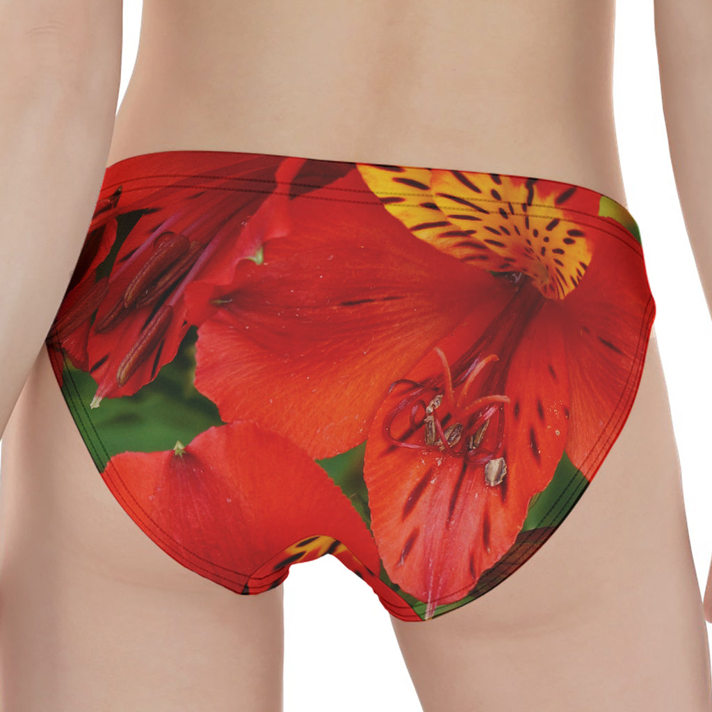 Red Alstroemeria Print Women's Panties