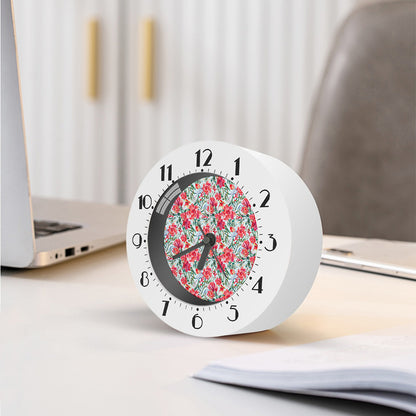 Red Amaryllis Pattern Print Alarm Clock