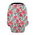 Red Amaryllis Pattern Print Baby Seat Cover