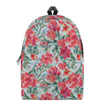 Red Amaryllis Pattern Print School Backpack