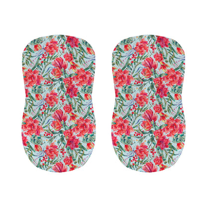 Red Amaryllis Pattern Print Bar Stool Covers