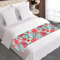 Red Amaryllis Pattern Print Bed Runner