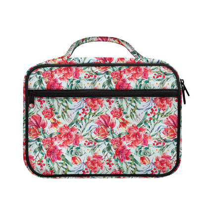 Red Amaryllis Pattern Print Briefcase Bible Bag