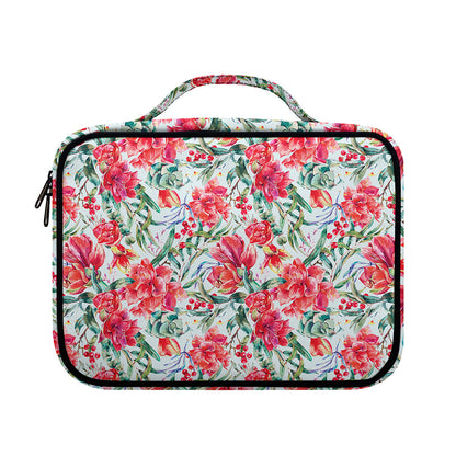 Red Amaryllis Pattern Print Briefcase Bible Bag