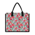 Red Amaryllis Pattern Print Canvas Tote Bag
