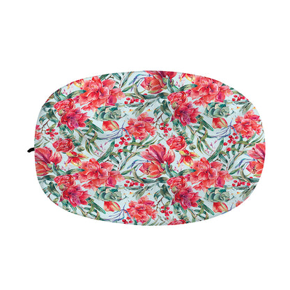 Red Amaryllis Pattern Print Car Side Mirror Covers