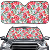 Red Amaryllis Pattern Print Car Windshield Sun Shade