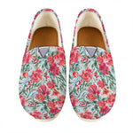 Red Amaryllis Pattern Print Casual Shoes