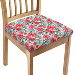 Red Amaryllis Pattern Print Chair Cushion Cover
