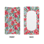 Red Amaryllis Pattern Print Changing Pad Cover
