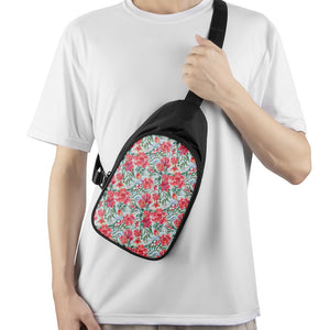 Red Amaryllis Pattern Print Chest Bag