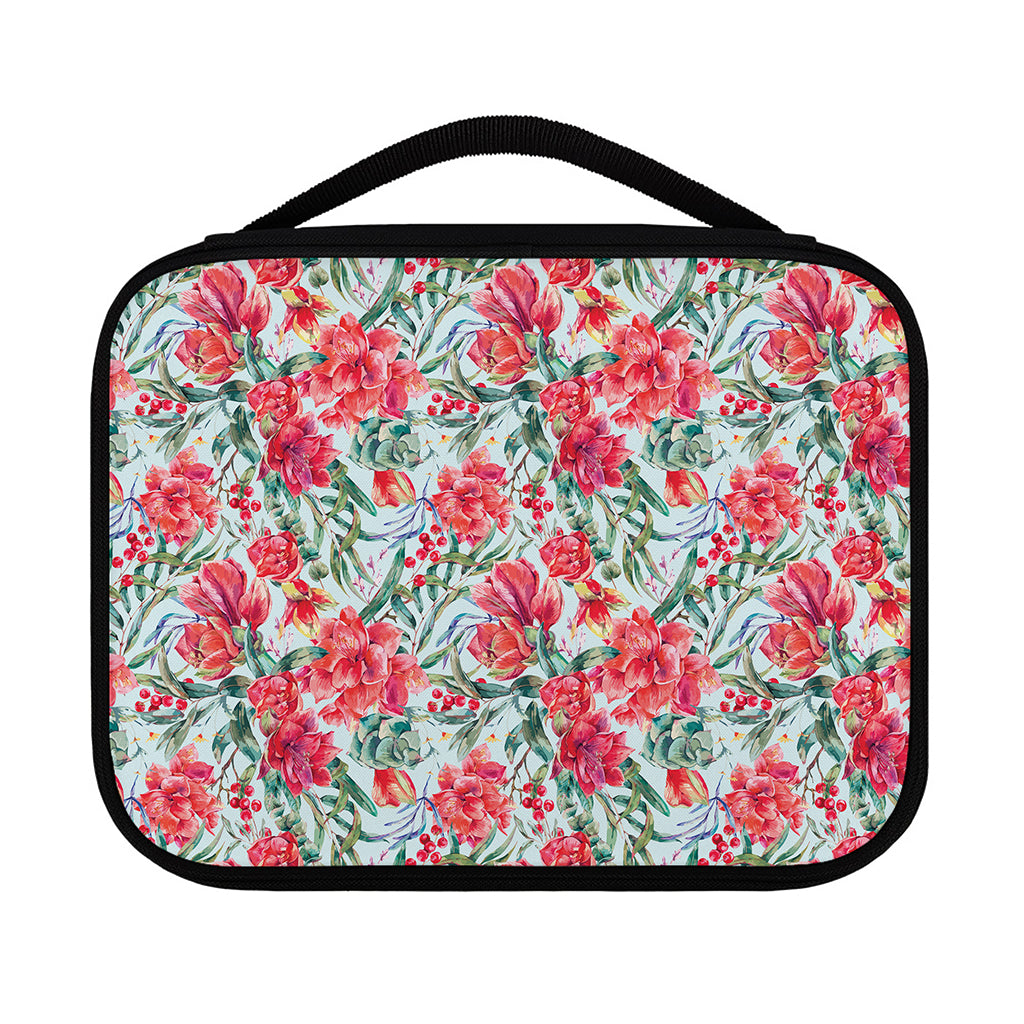 Red Amaryllis Pattern Print Classic Bible Case