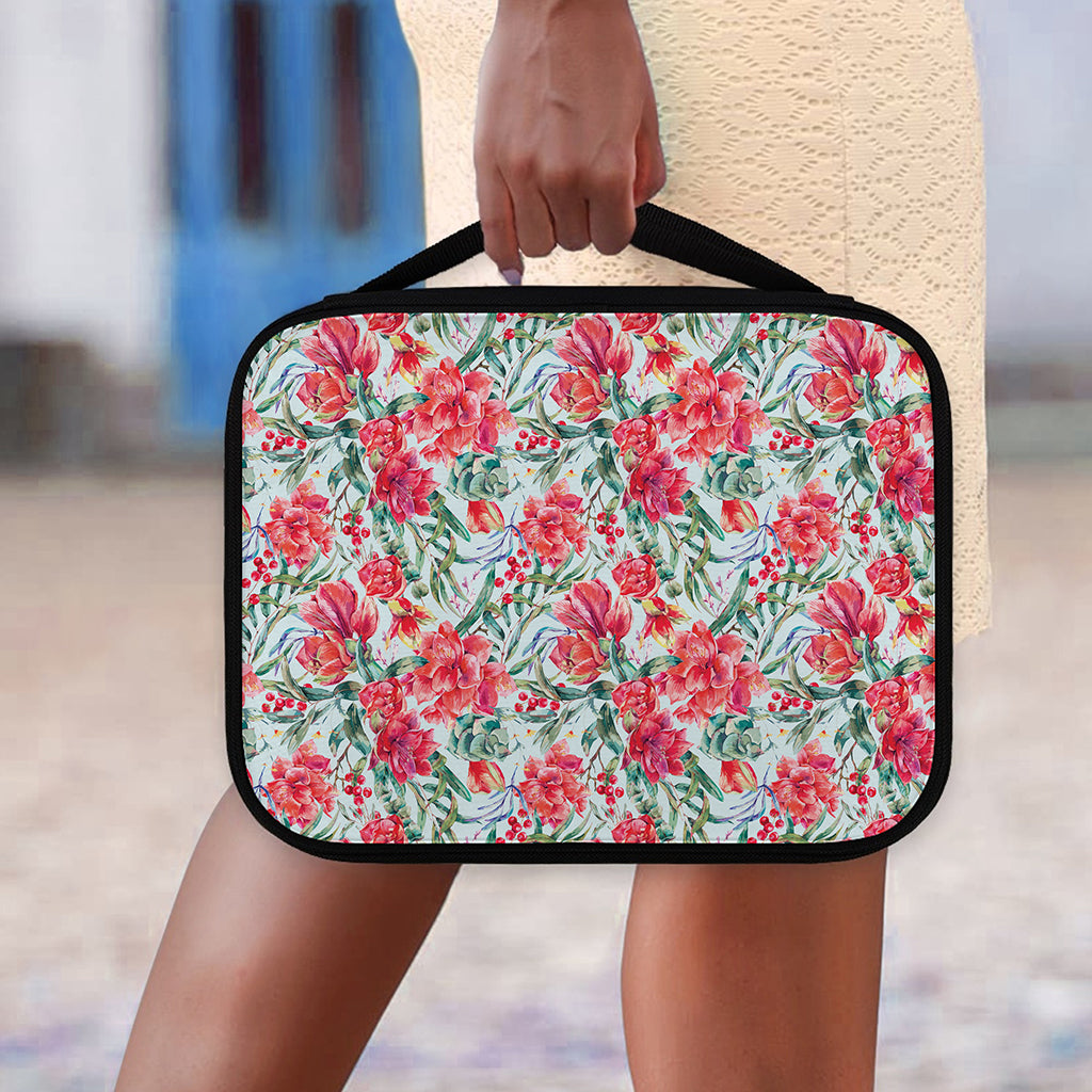 Red Amaryllis Pattern Print Classic Bible Case