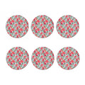 Red Amaryllis Pattern Print Coaster Set