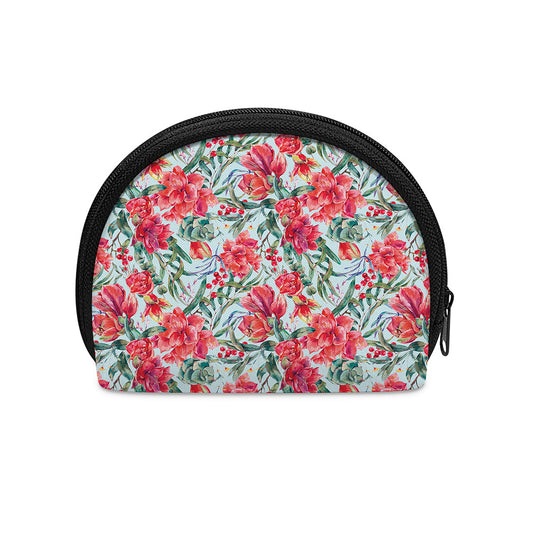 Red Amaryllis Pattern Print Coin Purse