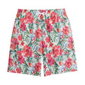 Red Amaryllis Pattern Print Cotton Shorts
