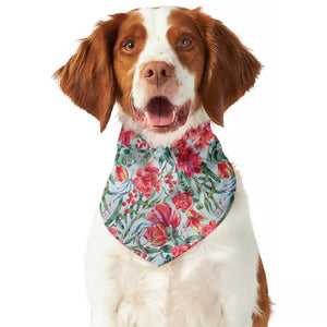 Red Amaryllis Pattern Print Dog Bandana