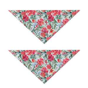 Red Amaryllis Pattern Print Dog Bandana