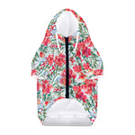 Red Amaryllis Pattern Print Dog Zip Up Hoodie