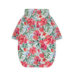 Red Amaryllis Pattern Print Dog Zip Up Hoodie