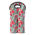 Red Amaryllis Pattern Print Double Neoprene Wine Tote