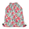 Red Amaryllis Pattern Print Drawstring Bag