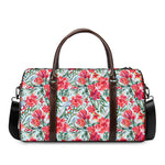 Red Amaryllis Pattern Print Duffle Bag