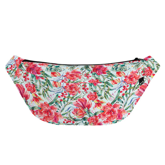Red Amaryllis Pattern Print Fanny Pack