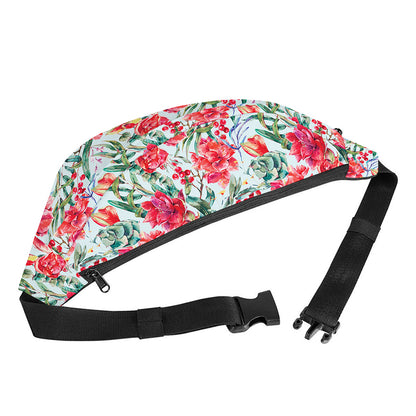 Red Amaryllis Pattern Print Fanny Pack