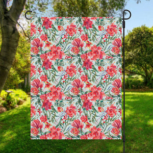 Red Amaryllis Pattern Print Garden Flag