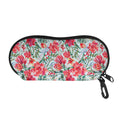 Red Amaryllis Pattern Print Glasses Case