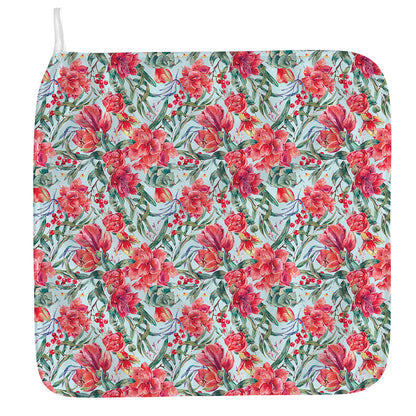 Red Amaryllis Pattern Print Hand Towel