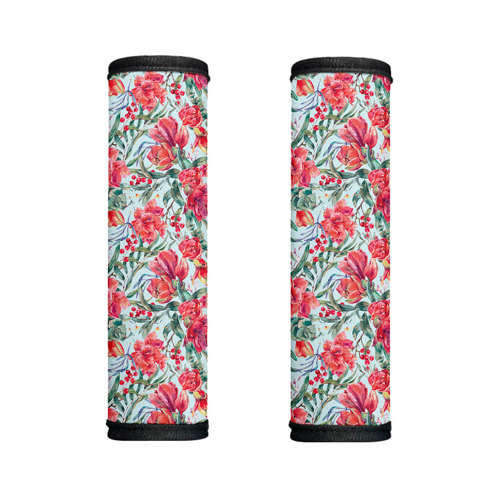Red Amaryllis Pattern Print Handle Covers