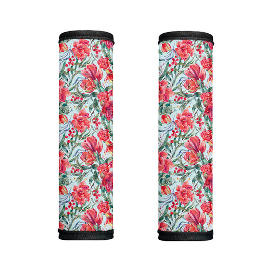 Red Amaryllis Pattern Print Handle Covers