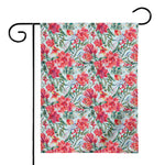 Red Amaryllis Pattern Print House Flag