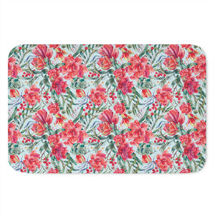 Red Amaryllis Pattern Print Indoor Door Mat