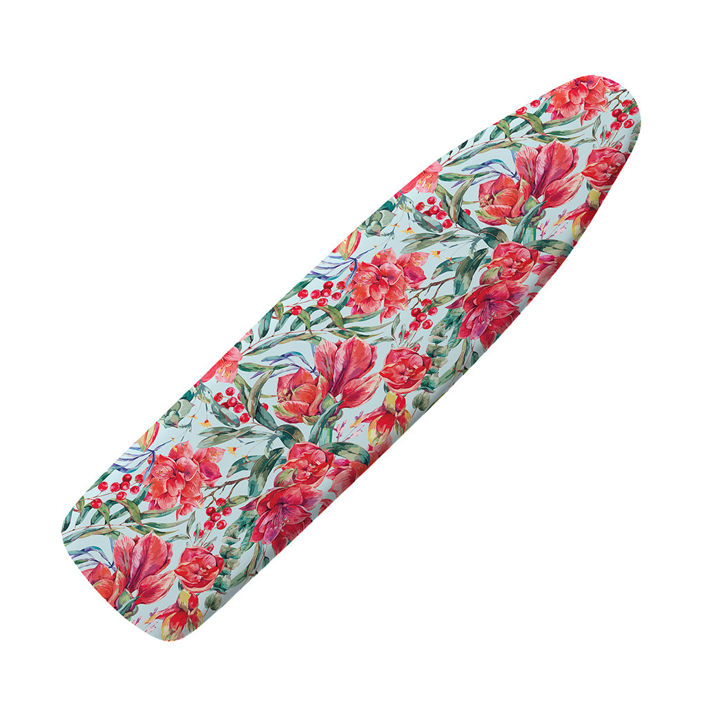 Red Amaryllis Pattern Print Ironing Board Cover